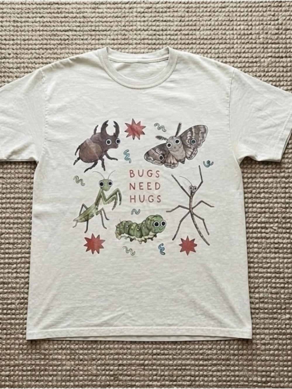 Gildan Cream Kids Bugs Need Hugs Graphic Tee